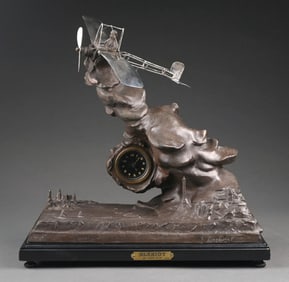 MONUMENTAL XAVIER RAPHANEL SCULPTURE OF LOUIS BLERIOT'S HISTORIC FIRST FLIGHT ACROSS THE ENGLISH