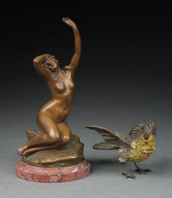 LOT OF 2: BRONZE STATUES