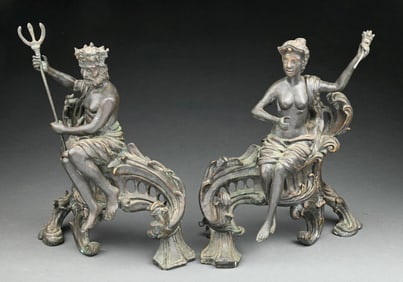 PAIR OF MAITLAND-SMITH BRONZE POSEIDON & CERES HARVEST SCULPTURES