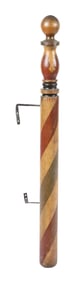 EARLY WOODEN BARBER POLE