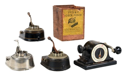 COLLECTION OF 4: BANK CHECK PUNCHES