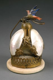 FRENCH VICTORIAN MOTHER-OF-PEARL BRONZE TABLE BELL
