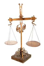 CAST IRON & MARBLE BALANCE SCALE