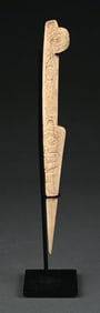 HAND CARVED TLINGIT BONE KNIFE W/ STAND