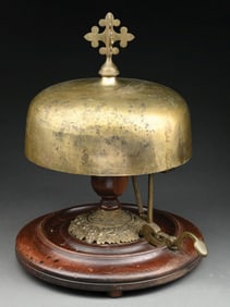 LARGE ANTIQUE BRASS SERVICE BELL