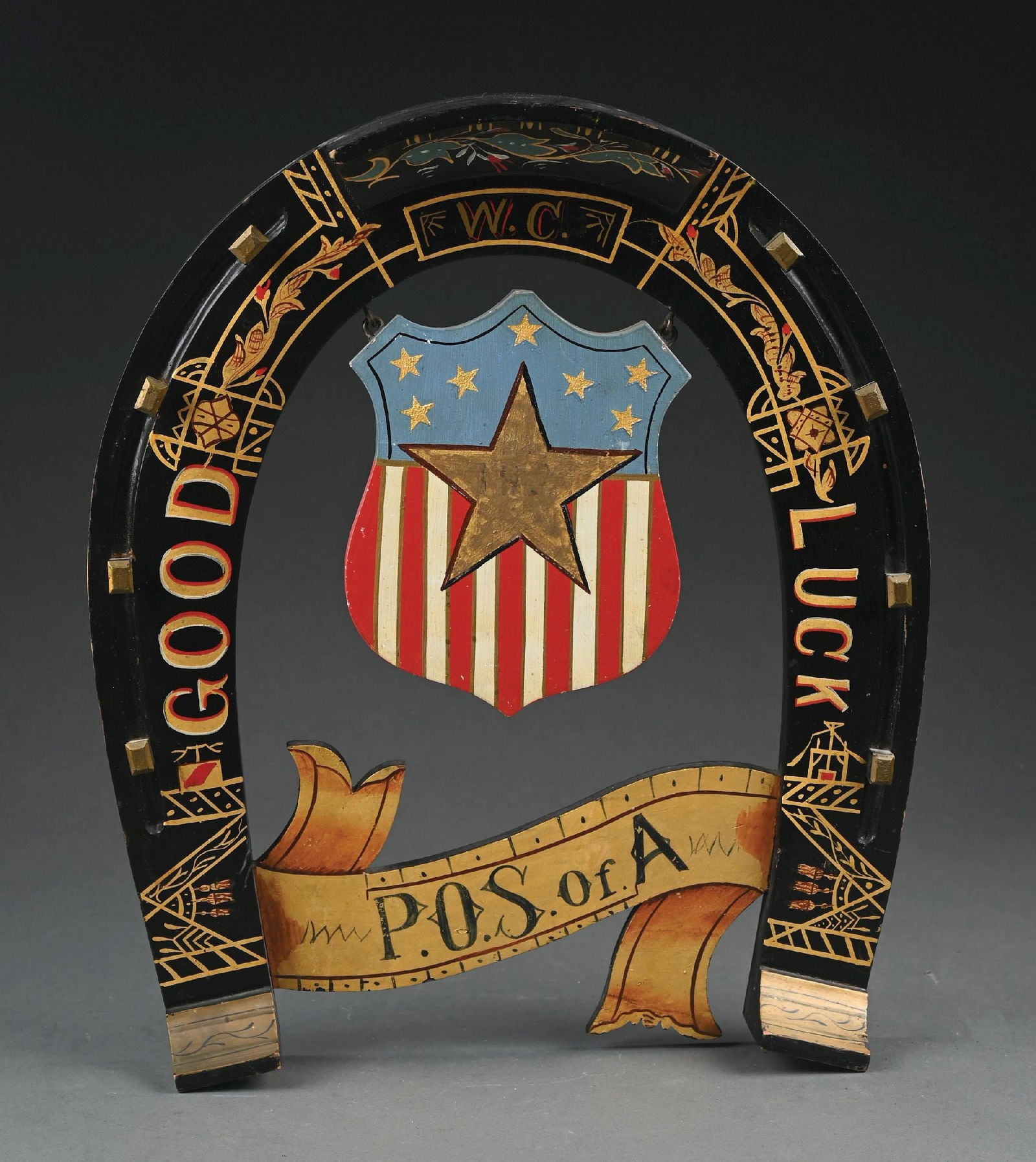 1885 PATRIOTIC ORDER SONS OF AMERICA GOOD LUCK HORSESHOE (1 of 4)