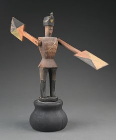 PRIMITIVE WOOD SOLDIER WHIRLIGIG