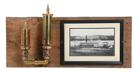 MUSCATINE RIVER BOAT STEAM WHISTLE WALL DISPLAY