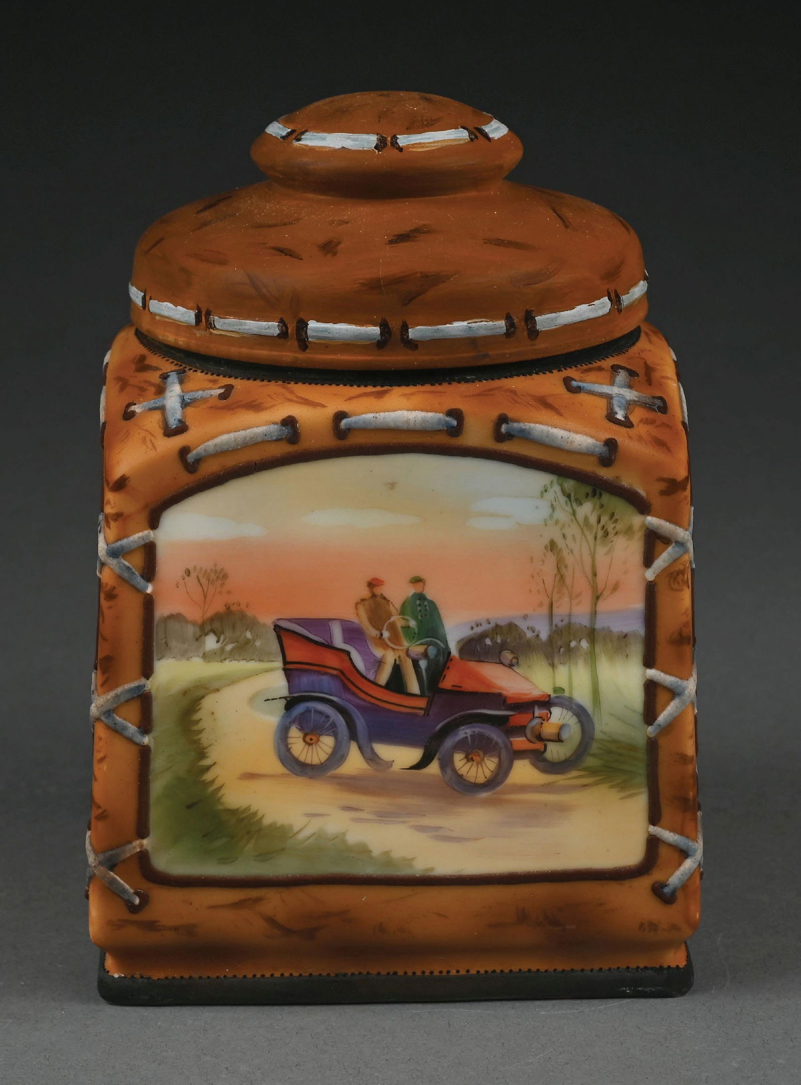 NIPPON TOBACCO HUMIDOR WITH AUTOMOBILE SCENE (1 of 7)