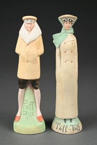 LOT OF 2: PORCELAIN MAN AND WOMAN DRIVERS