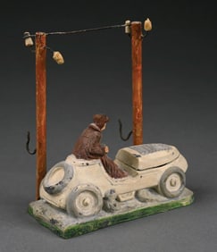 VINTAGE TWINE DISPENSER AND INKWELL COMBINATION