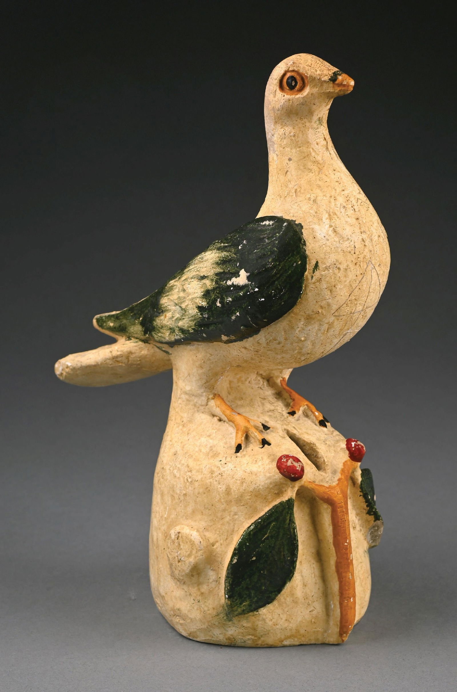 POLYCHROME CHALKWARE DOVE BANK (1 of 5)