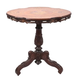 BLACK FOREST INLAID PARLOR TABLE