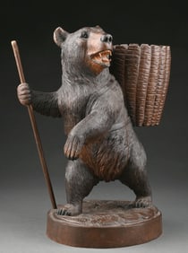 BLACK FOREST STORY TELLER BEAR WITH BASKET