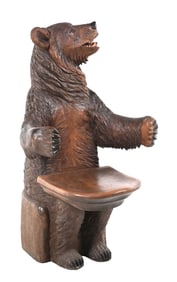 BLACK FOREST CARVED BEAR CHAIR