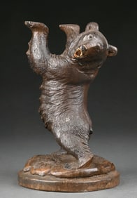 STANDING BLACK FOREST BEAR PLATE HOLDER