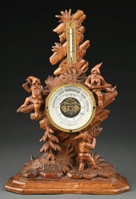 GERMAN CARVED DWARVEN BAROMETER