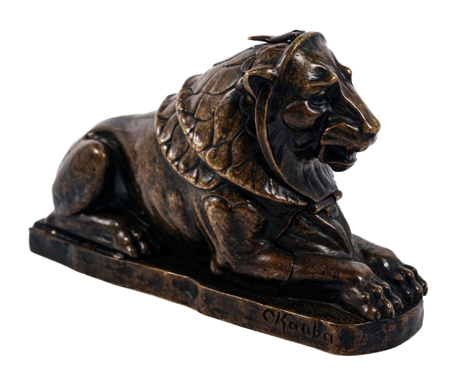 CAST BRONZE FIGURAL CIGAR HOLDER (1 of 7)