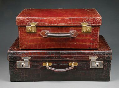 LOT OF 2: MAPPIN AND WEBB ALLIGATOR CASE WITH COSMETIC CASE