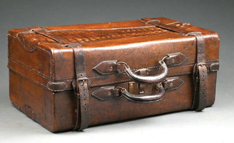 MIXED LEATHER AND ALLIGATOR HORNBACK SUITECASE
