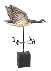 CARVED CANADIAN GOOSE IN FLIGHT WEATHERVANE