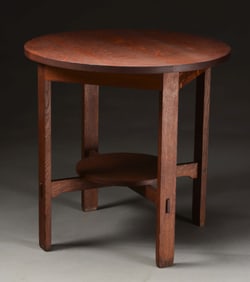 STICKLEY BROTHERS 30" ROUND LAMP TABLE, NO. 2508.