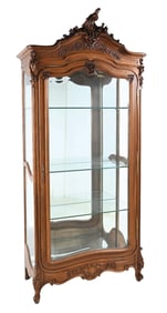 LARGE FRENCH WALNUT DISPLAY CASE