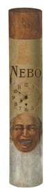 NEBO FOLK ART WOOD ADVERTISING CLOCK