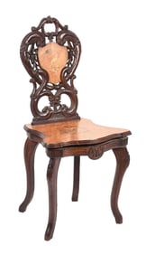 CARVED MUSICAL CHAIR WITH INLAID DETAIL
