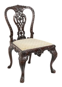 VINTAGE CHIPPENDALE STYLE CARVED CHAIR