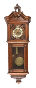 19TH CENTURY 3 WEIGHT AUSTRIAN "GRAND SONNERIE" VIENNA REGULATOR WALL CLOCK