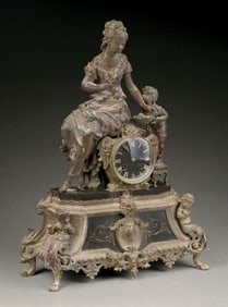 MADE IN FRANCE 8-DAY FIGURAL MANTEL CLOCK