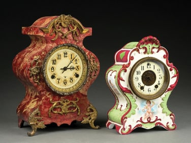 PAIR OF MANTEL CLOCKS