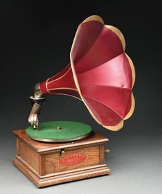 STANDARD MODEL A DISC COLUMBIA PHONOGRAPH WITH MORNING GLORY HORN