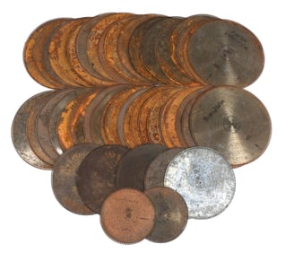 LARGE LOT OF VARIOUS-SIZED MUSIC BOX DISCS