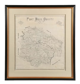 FRAMED MAP OF FORT BEND COUNTY 1893