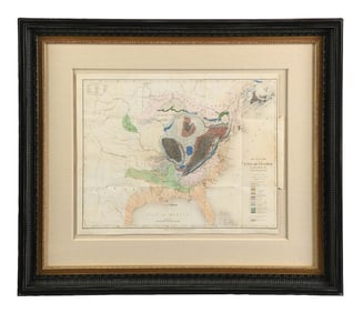 FRAMED GEOLOGICAL MAP OF THE UNITED STATES AND CANADA