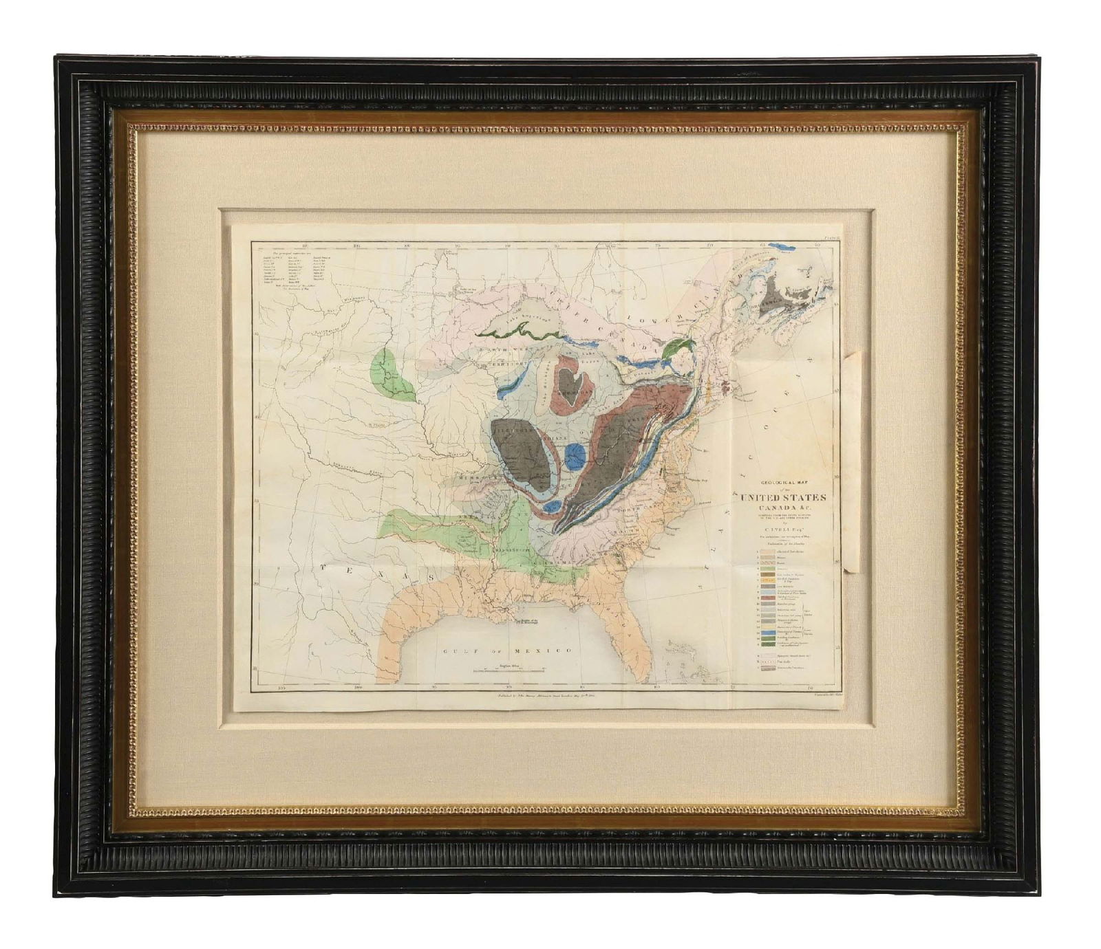 FRAMED GEOLOGICAL MAP OF THE UNITED STATES AND CANADA (1 of 4)