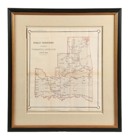 FRAMED MAP OF VARIOUS INDIAN TERRITORIES 1902