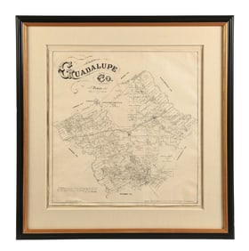 FRAMED MAP OF GUADALUPE COUNTY TEXAS