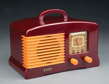 FADA MODEL L56 CATALIN RADIO IN RED & BUTTERSCOTCH