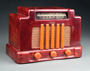 ADDISON MODEL 5 CATALIN RADIO IN RED & YELLOW
