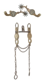 A. BUERMANN "BUFFALO HEAD" SPUR AND BIT SET