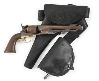 (A) 10TH CAVALRY MARKED COLT MODEL 1860 ARMY PERCUSSION REVOLVER WITH RIG.