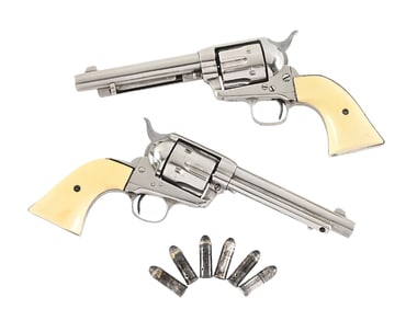 (C+A) A PAIR OF CLAYTON MOORE'S SCREEN USED LONE RANGER COLT SINGLE ACTION ARMY REVOLVERS