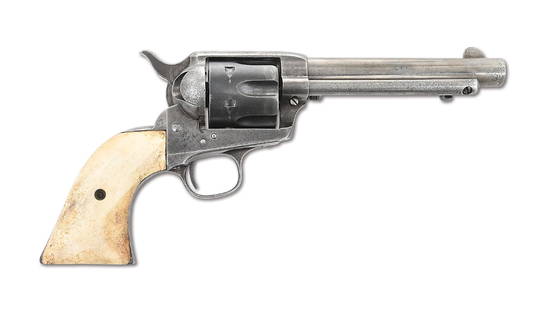 (A) JOHN HART'S "LONE RANGER" COLT SINGLE ACTION REVOLVER: Documented antique Colt Single Action. John Hart is best remembered as Clayton Moore's Lone Ranger replacement. Clayton left the role in 1952 and it was John Hart who replaced him for the next 52 epis