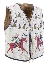 NORTHERN PLAINS / SIOUX PICTORIAL BEADED VEST
