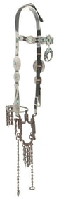 NAVAJO TURQUOISE AND SILVER BRIDLE