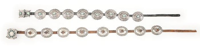 LOT OF 2 CLASSIC NAVAJO CONCHO BELTS