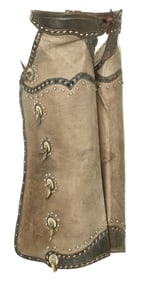 PAIR OF HAMLEY & CO. TWO-TONE BATWING CHAPS